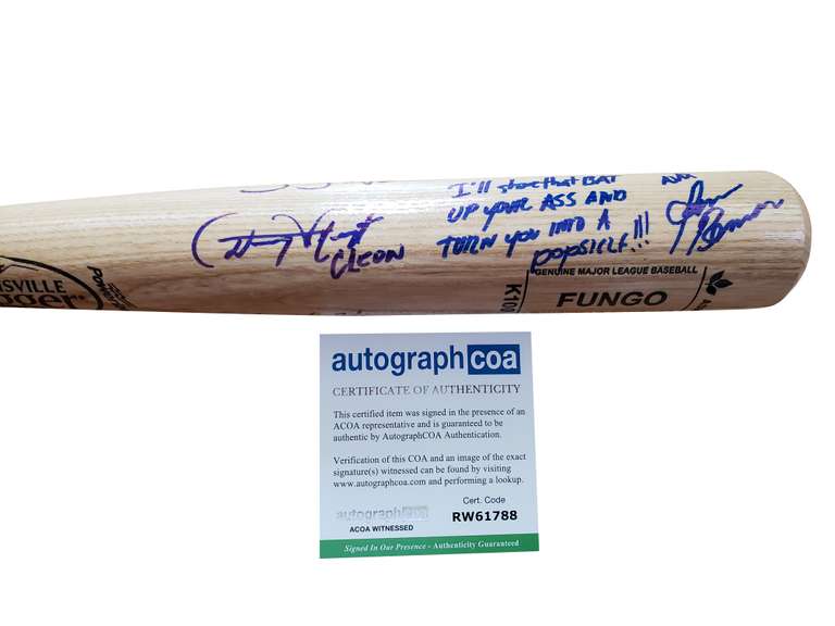 Warriors Cast Autographed X7 Baseball Bat James Remar +6 ACOA Witness ITP