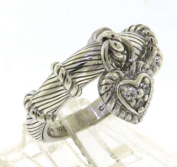 Judith Ripka Heart Charm Dangle Ring