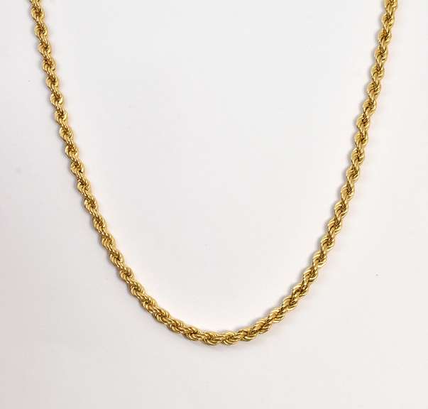 Popular 18" 14k Hollow Rope Necklace