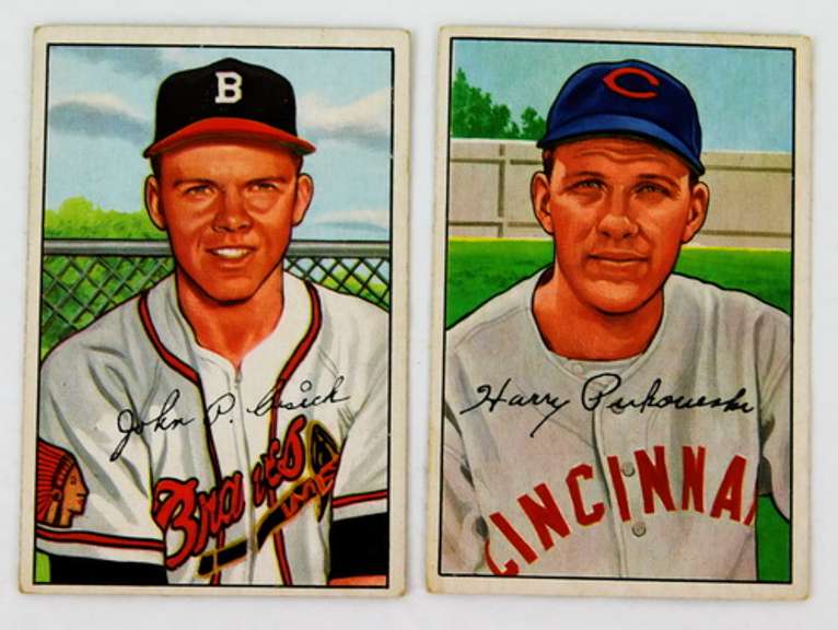 2 Bowman 1952 Baseball Cards