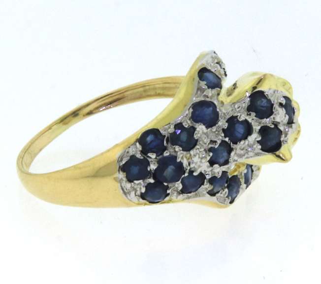 Fancy Yellow Gold Sapphire and Diamond Panther Ring