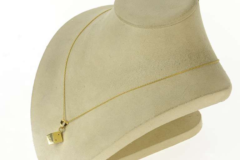 14K Yellow Gold 3D Six Sided Die Dice Good Luck Gambler Charm/Pendant