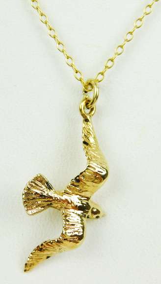 Vintage Sterling Vermeil Bird Necklace