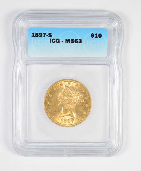 MS63 1897-S $10.00 Liberty Head Gold Eagle - Graded ICG