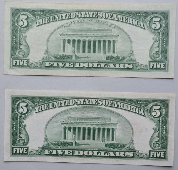 $ 5 1928 E & 1963  Star US Notes