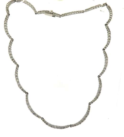 Sterling Silver CZ Tennis Necklace