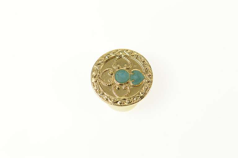 10K Yellow Gold Floral Design Simple Slide Bracelet Charm/Pendant