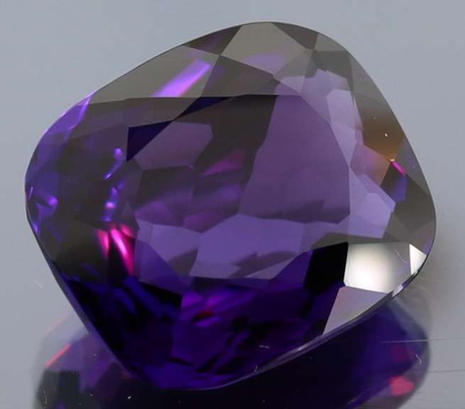 Deep purple 29.64ct cushion cut created Amethyst