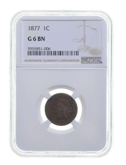 G6 BN 1877 Indian Head Cent - Graded NGC