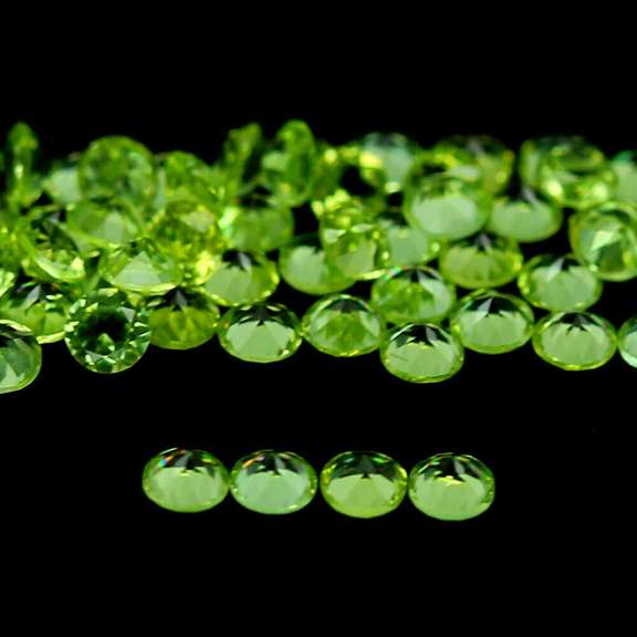 Twinkling 5.38ct set of matched diamond cut Peridot