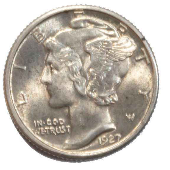 1927 Full Band BU Mercury Dime