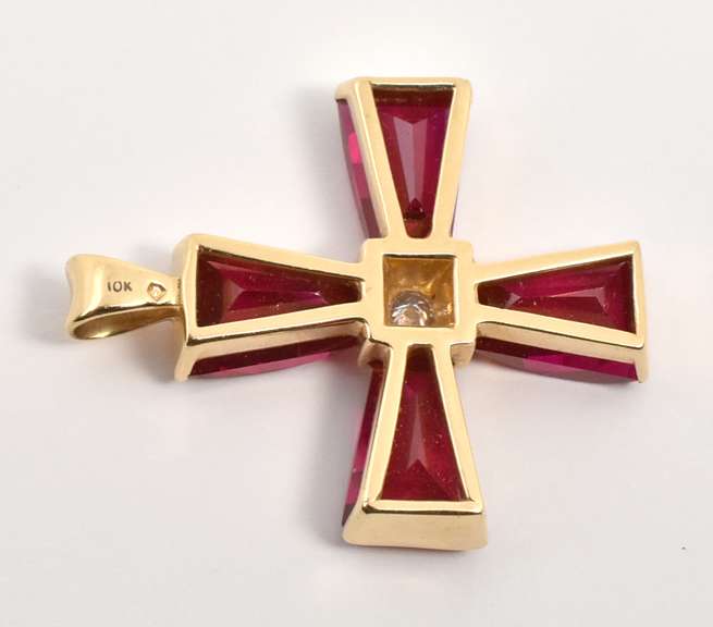 Stunning Ruby and Diamond Cross Pendant