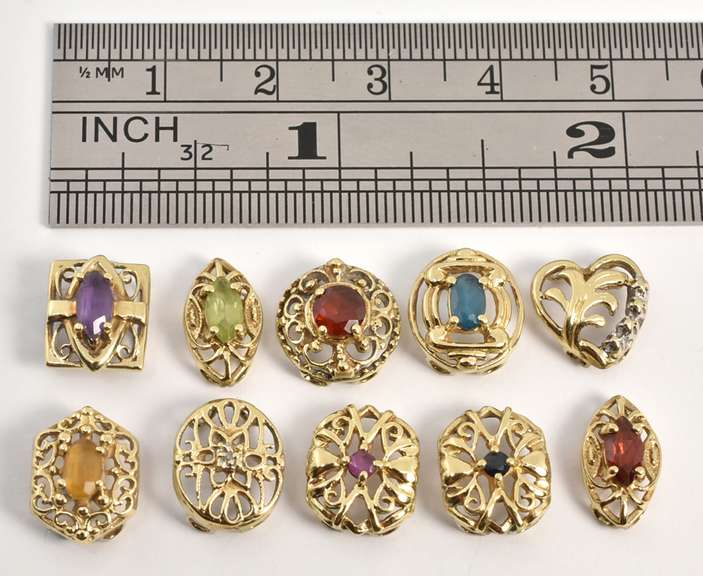 Useful Group of 10 Filigree Sliders