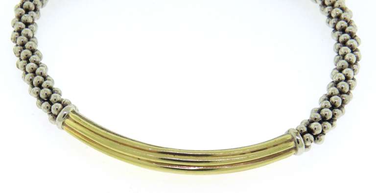 Lagos two tone Bar Sterling Silver Bracelet