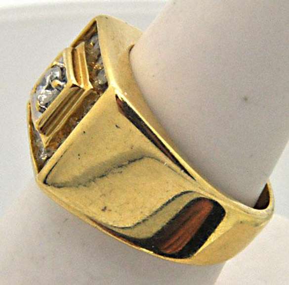 Gents Heavy 14kt Gold 1.50 CARAT Diamond Ring