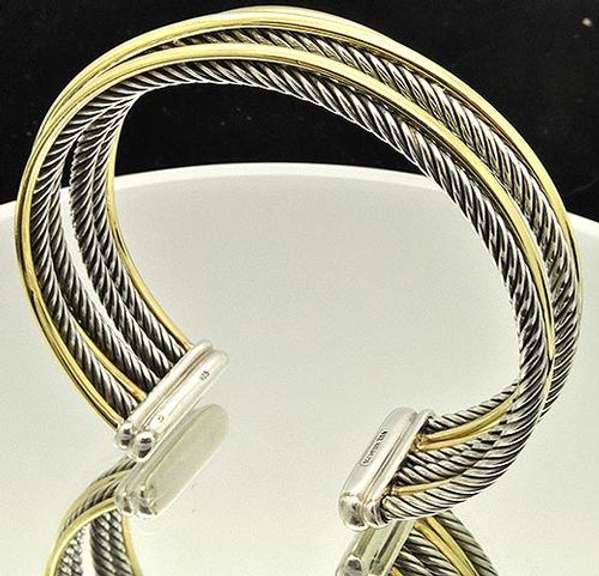 David Yurman Bangle Bracelet, Two Tone