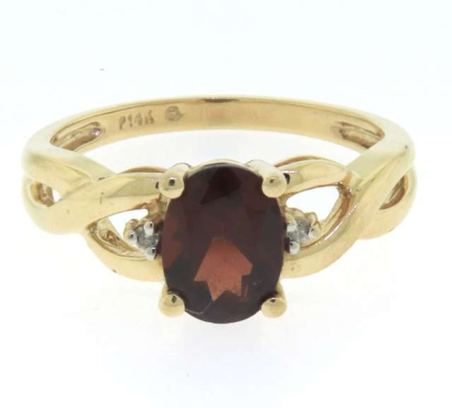 Favorite Yellow Gold Garnet and Diamond Ring