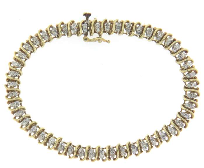 Popular Yellow Gold Diamond S Link Bracelet