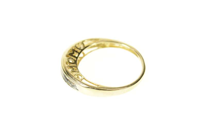 10K Yellow Gold Mom Diamond Band Mother's Day Ring