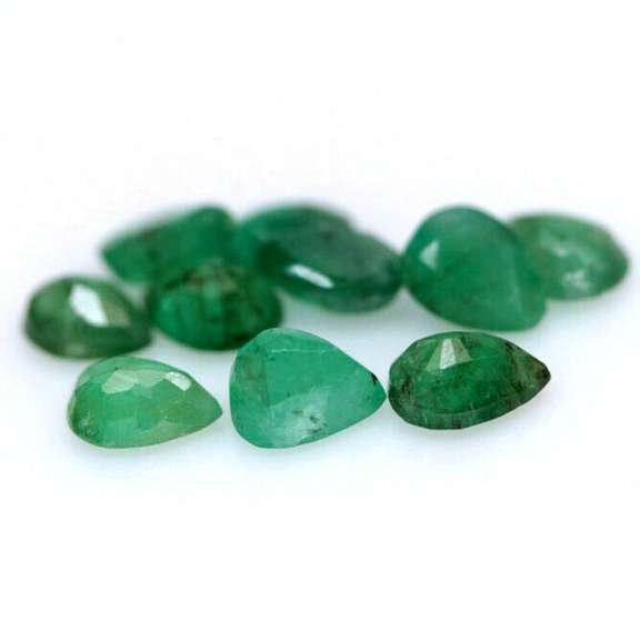 Rich emerald green 2.84ct 10pc emerald set