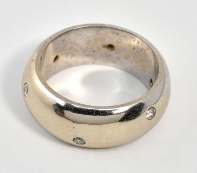 Heavy White Gold Diamond Band