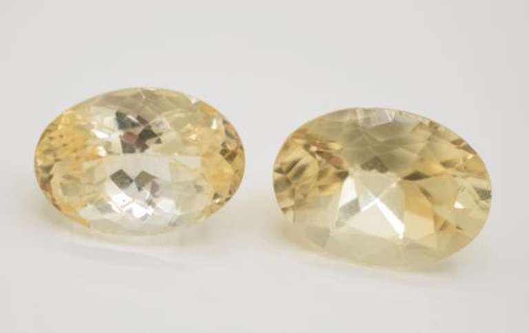 Set of Two Natural Citrine Gemstones totaling 24.40 cttw