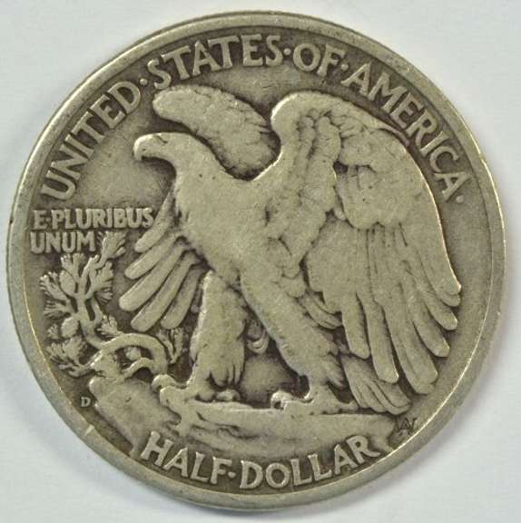 Nice VF/XF 1938-D Walking Liberty Half Dollar. Key date