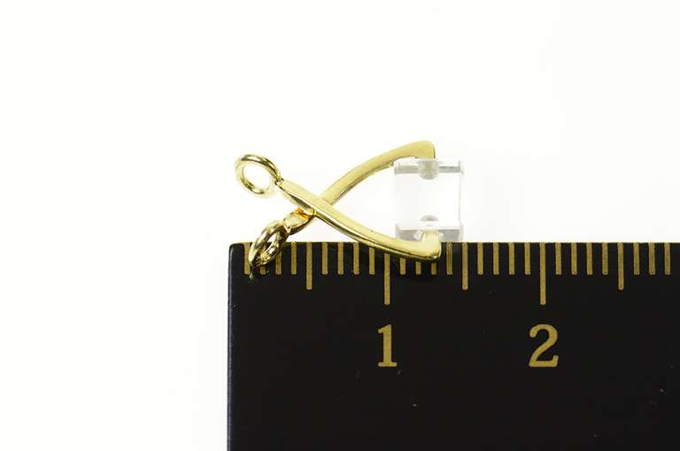14K Yellow Gold Calipers Cubic Zirconia Cube Ice Tongs Charm/Pendant
