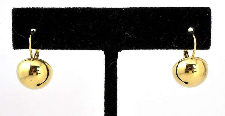 Eye-Catching Button Earrings in 14KT Yellow Gold