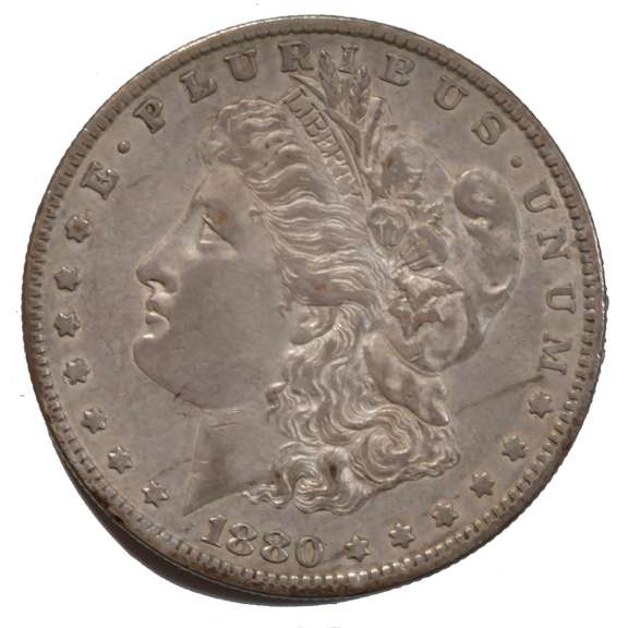 1880 O Toned Near Unc Morgan Dollar