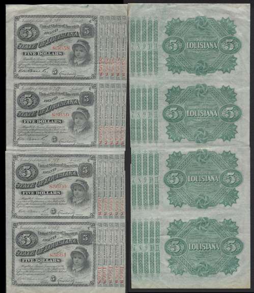 Uncut sheet of 4 187X Baby Bonds Uncirculated.