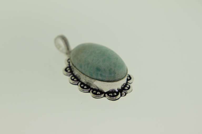 Silver-Tone Quartz Gemstone Pendant