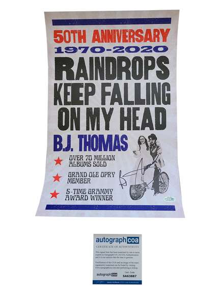 B.J. Thomas Autographed 12x18 Poster