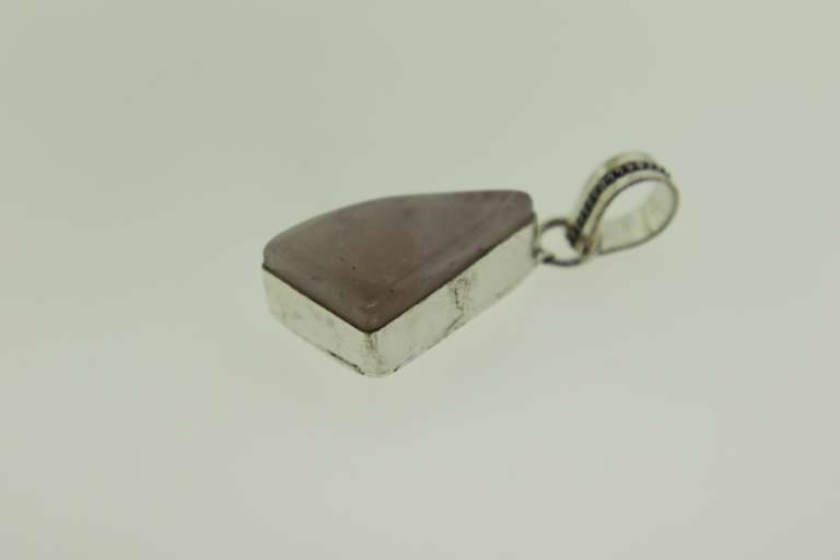 Silver-Tone Quartz Gemstone Pendant