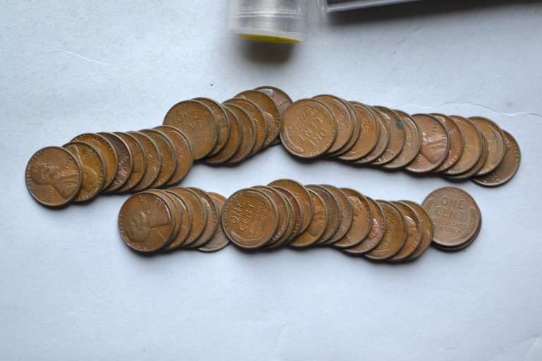 10 Circulated Lincoln Cent Rolls