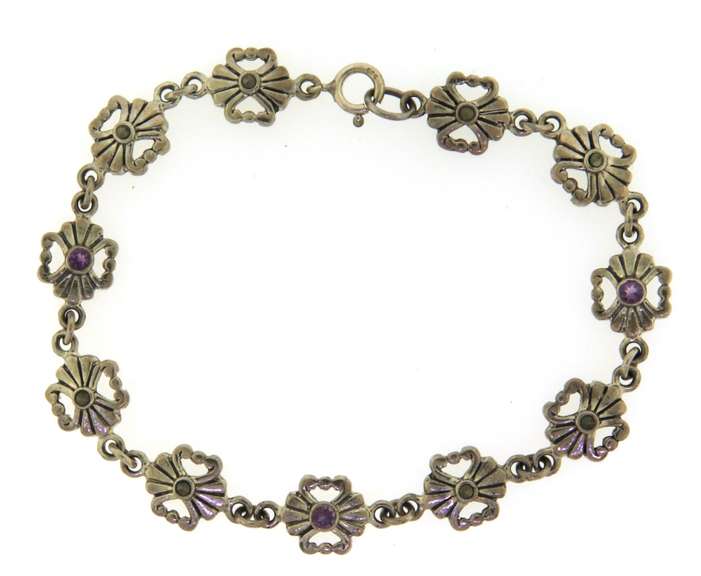 Sterling Silver Eleven Motifs flowers Bracelet