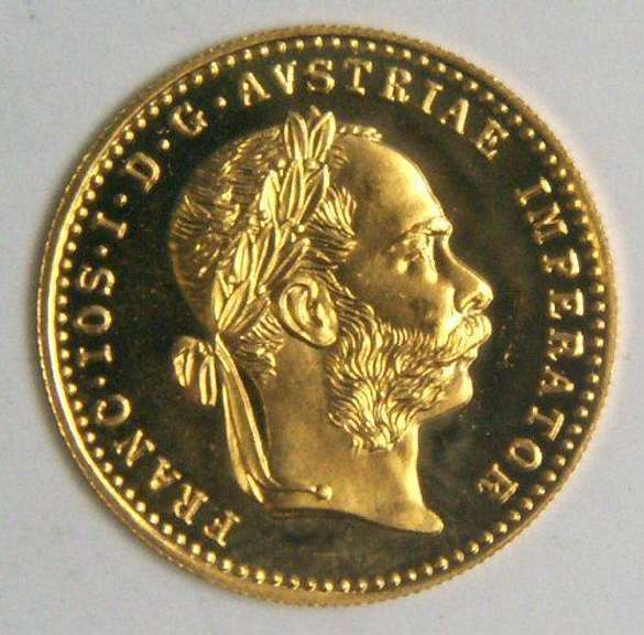 Deep Prooflike BU Austria 1 Ducat Gold Piece dated 1915