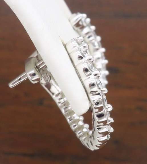 Unique Front-Back Style Diamond Hoop Earrings