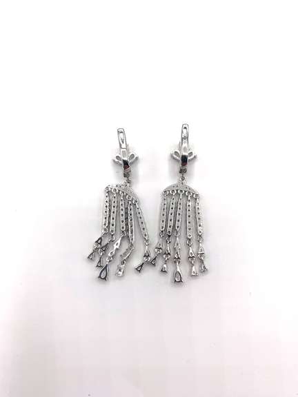 Very Pretty White Gemstone Dangle Earrings in Sterling