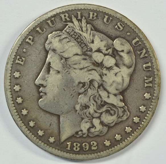 Nice sharp 1892-CC Morgan Silver Dollar. Key date
