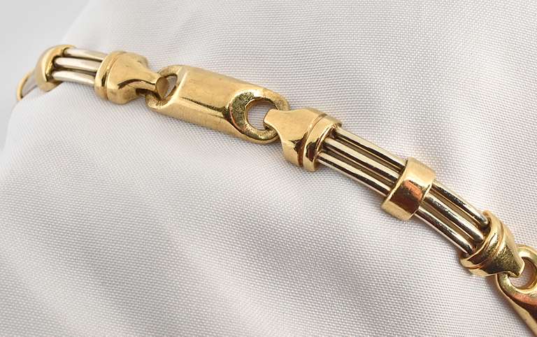 Stylish White & Yellow Gold Bracelet