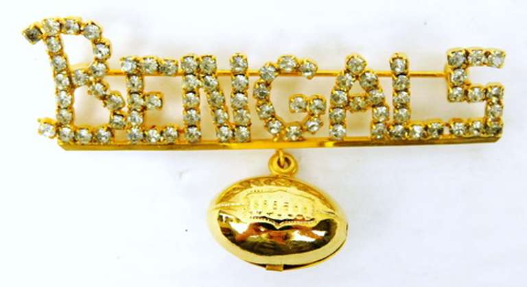 Cincinnati Bengals Rhinestone Football Pin