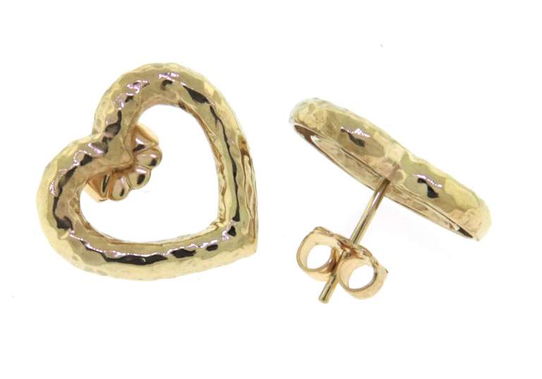 Fantastic Yellow Gold Heart Shaped Earrings