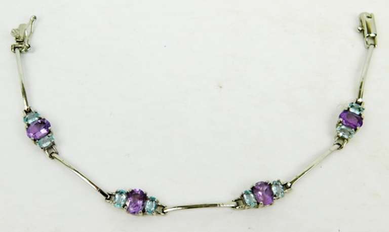 Sterling Amethyst & Blue Topaz Bracelet