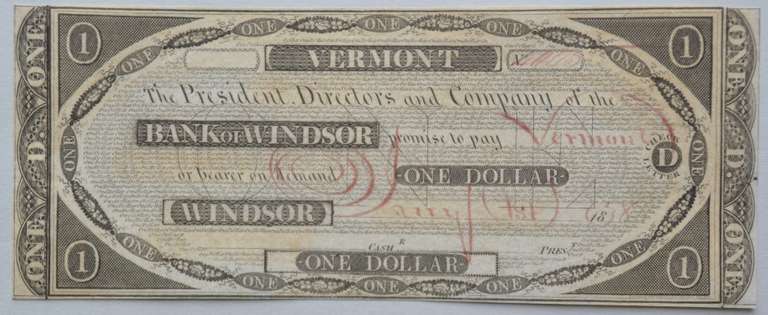  One Dollar Note 1838 Printed By Perkins