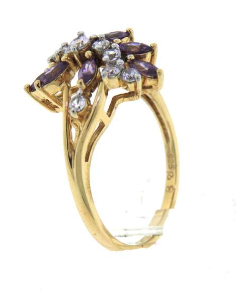 Sterling Silver Amethyst CZ Ring