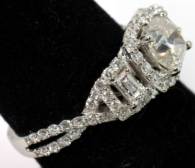 Sensational 1.89CTW Diamond-Studded Ring in Platinum