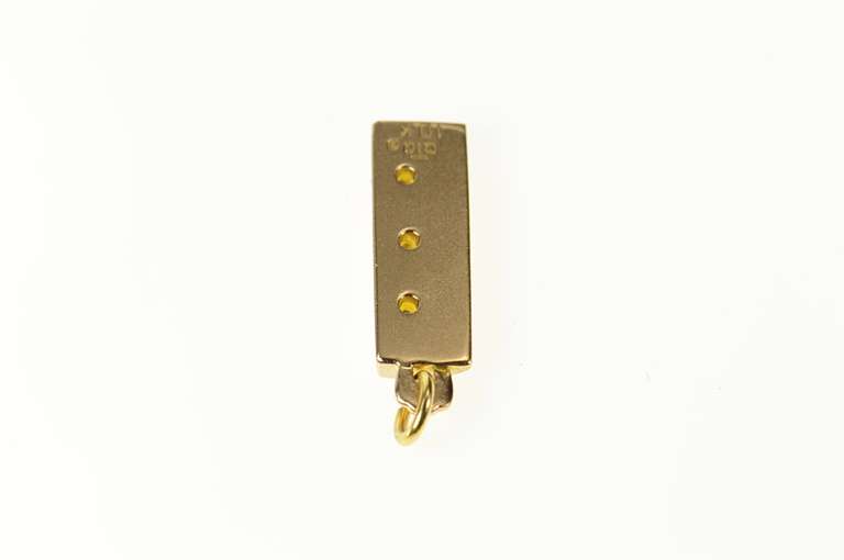 10K Yellow Gold Yellow Sapphire Inset 3D Ruler Charm/Pendant
