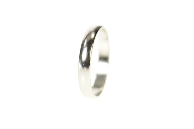 Platinum 3.1mm Classic Simple Rounded Wedding Band Ring