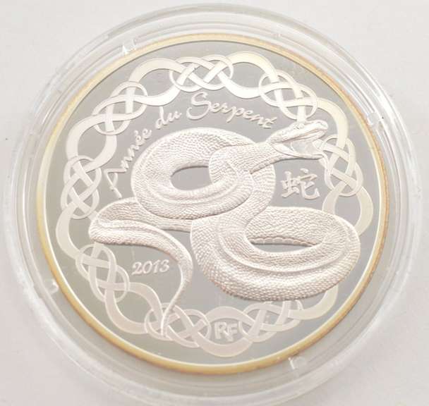 2013 France 10 Euro - Year Of The Snake - Silver Proof Coin Box & COA